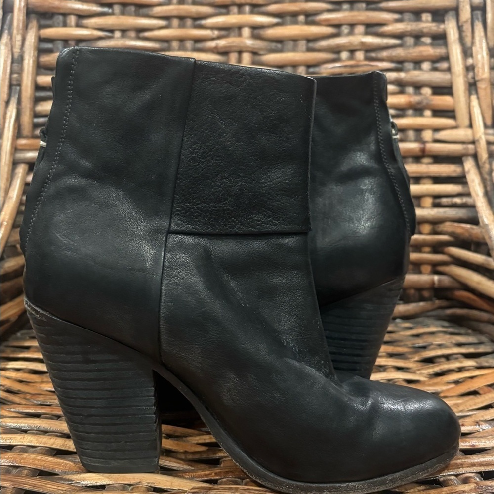 rag & bone Classic Newbury - Ankle Boot Size: 36/6 Black leather block booties - Picture 11 of 13